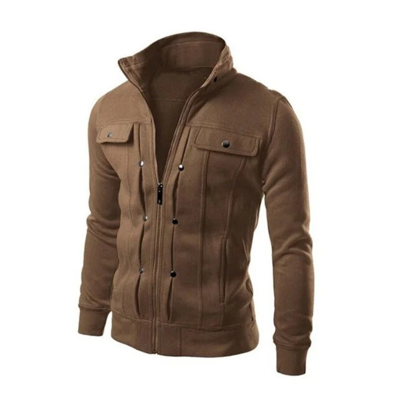 Veste zippée à col montant poches multiples style urbain pratique homme – Langon