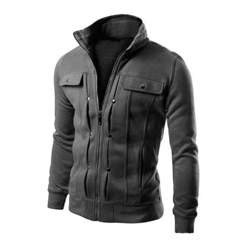 Veste zippée à col montant poches multiples style urbain pratique homme – Langon