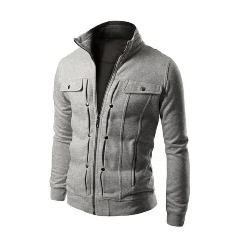 Veste zippée à col montant poches multiples style urbain pratique homme – Langon