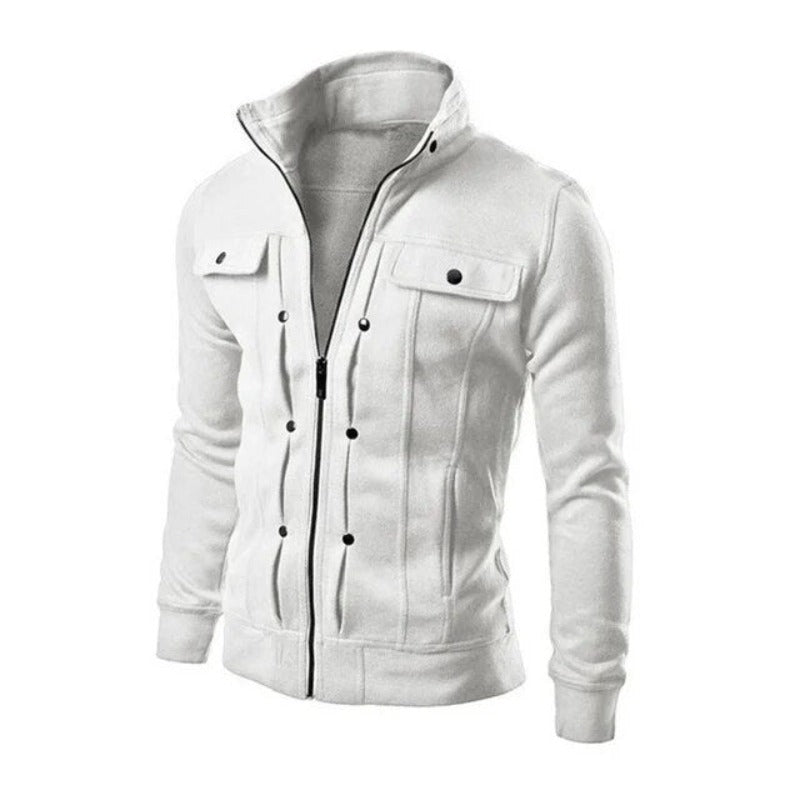 Veste zippée à col montant poches multiples style urbain pratique homme – Langon