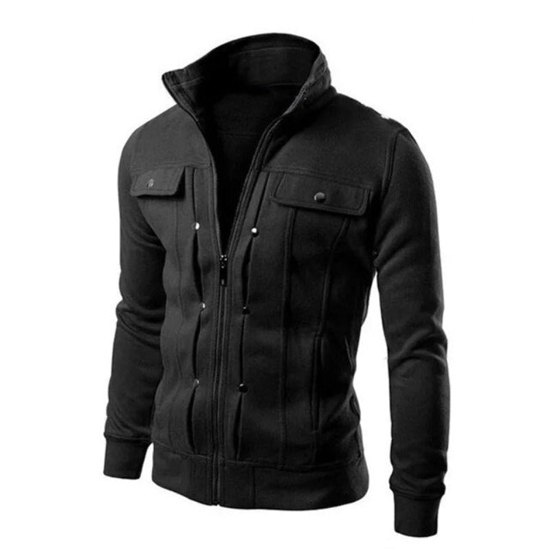 Veste zippée à col montant poches multiples style urbain pratique homme – Langon