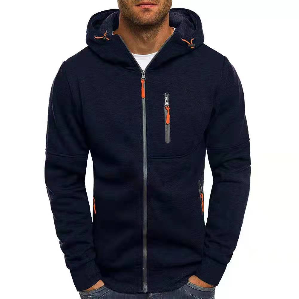 Sweat à capuche zippé poches kangourou coupe confort homme – Chenonceau