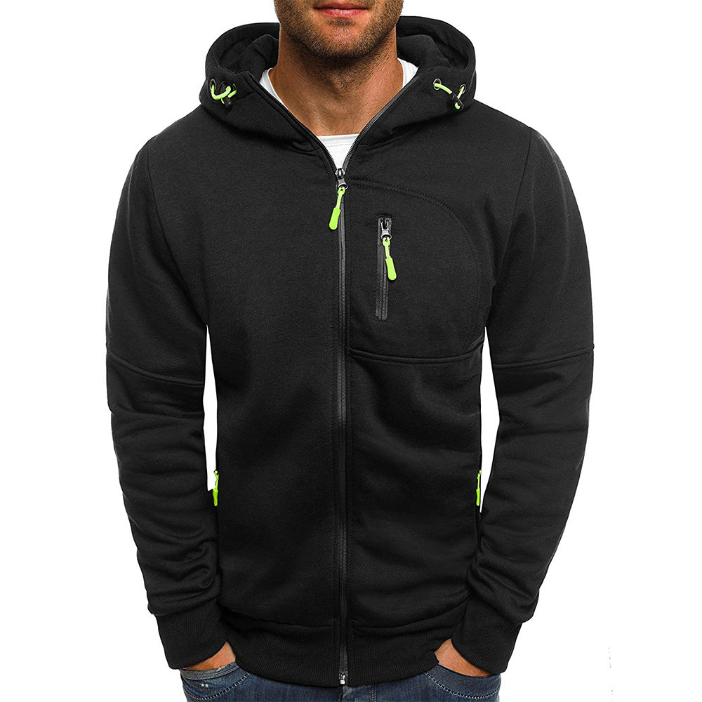Sweat à capuche zippé poches kangourou coupe confort homme – Chenonceau