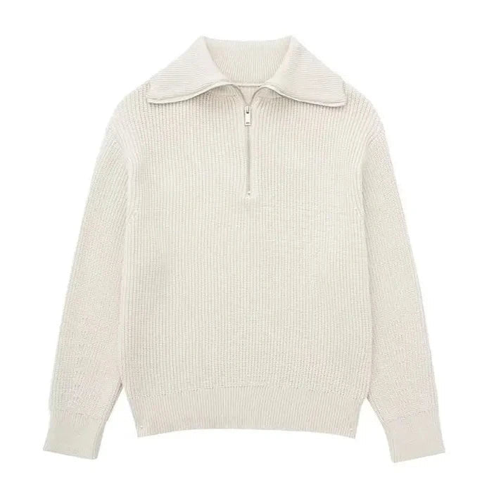 Pull rayé col zippé style marin élégant maille homme – Eymet
