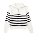 Pull rayé col zippé style marin élégant maille homme – Eymet