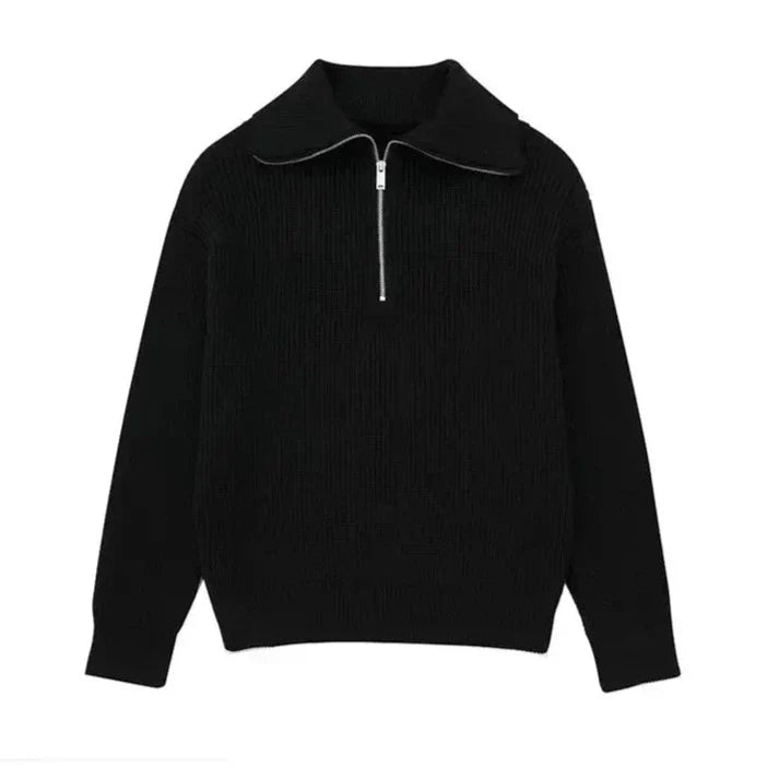 Pull rayé col zippé style marin élégant maille homme – Eymet