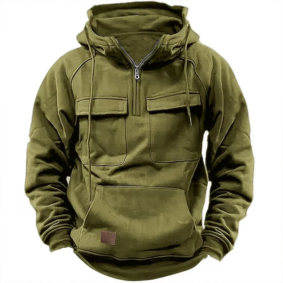 Sweat à capuche demi-zip avec poches