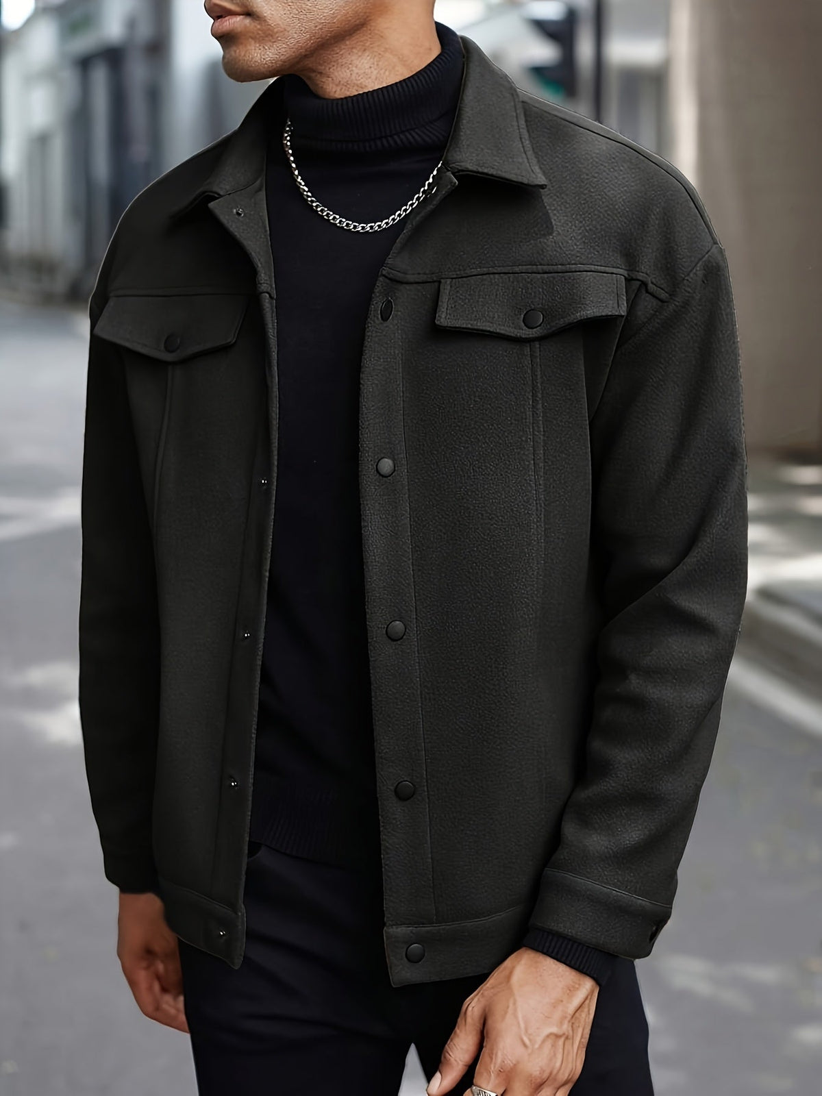 Veste unie à col à revers