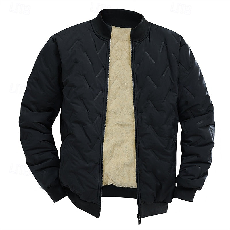 Doudoune courte style bomber matelassée col montant doublure polaire homme – Saint-Palais