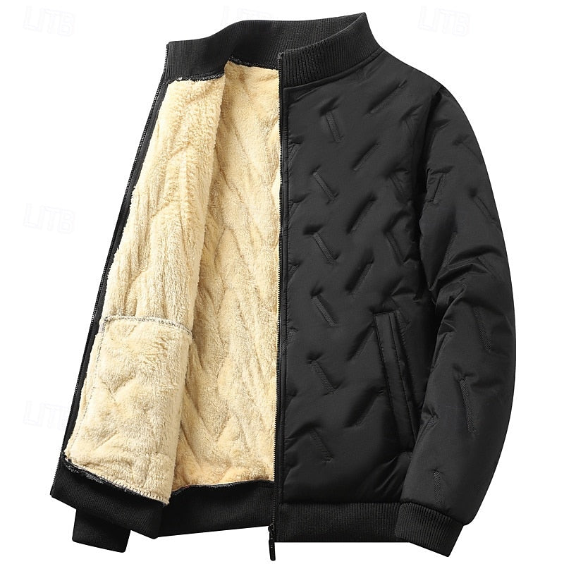 Doudoune courte style bomber matelassée col montant doublure polaire homme – Saint-Palais