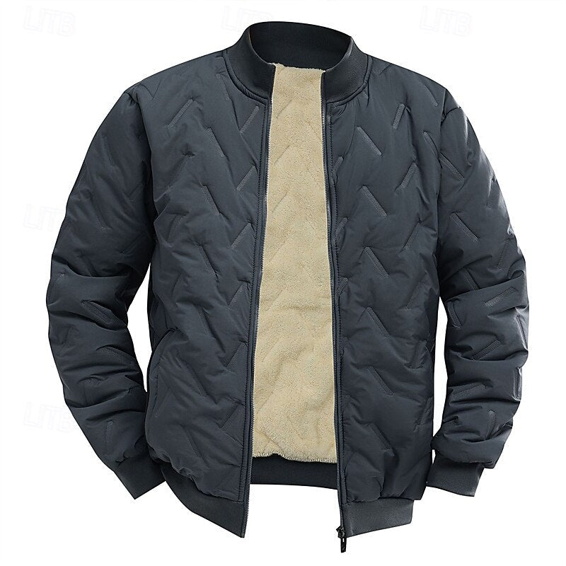 Doudoune courte style bomber matelassée col montant doublure polaire homme – Saint-Palais