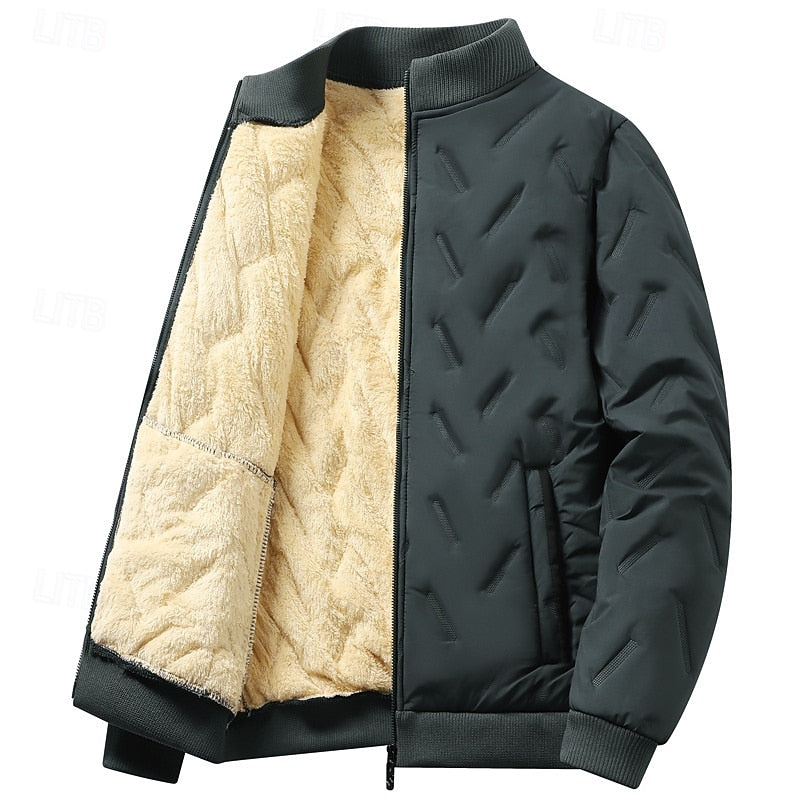 Doudoune courte style bomber matelassée col montant doublure polaire homme – Saint-Palais
