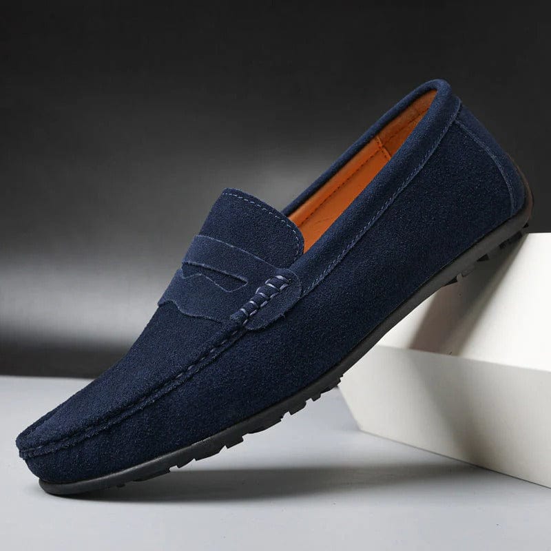 Mocassins raffinés en daim souple à enfiler pour un style discret et soigné homme – Harcourt