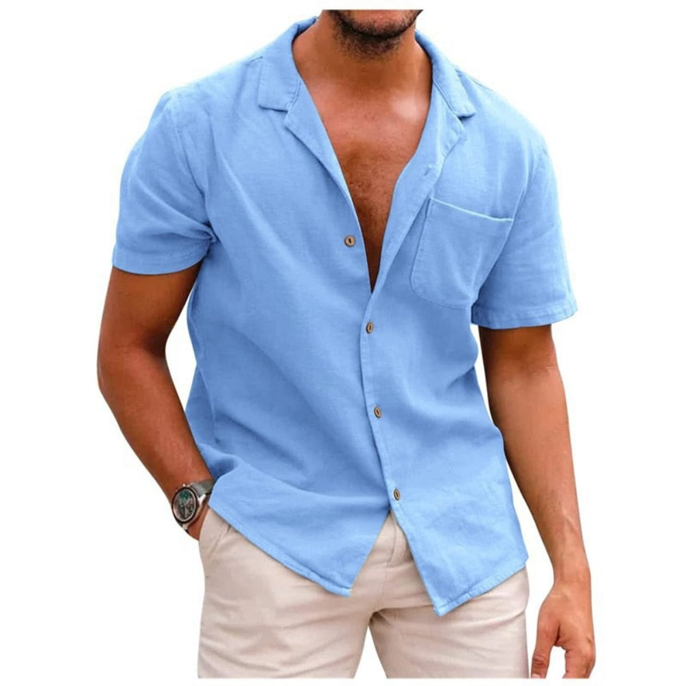 Chemise estivale aspect lin texturée