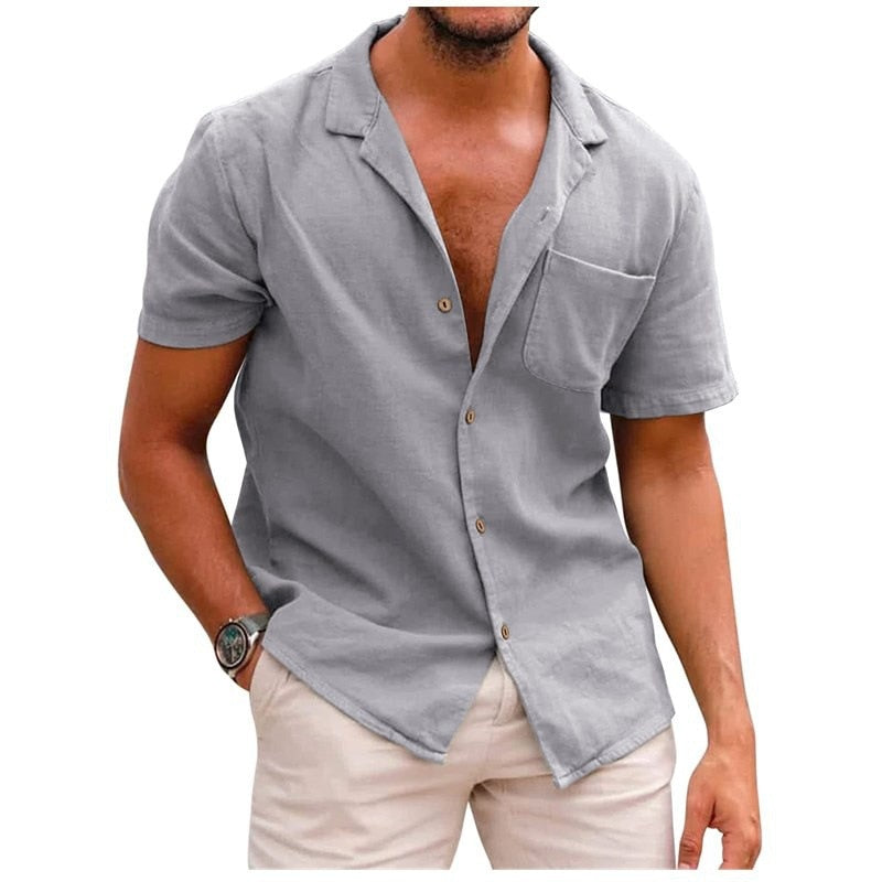 Chemise estivale aspect lin texturée