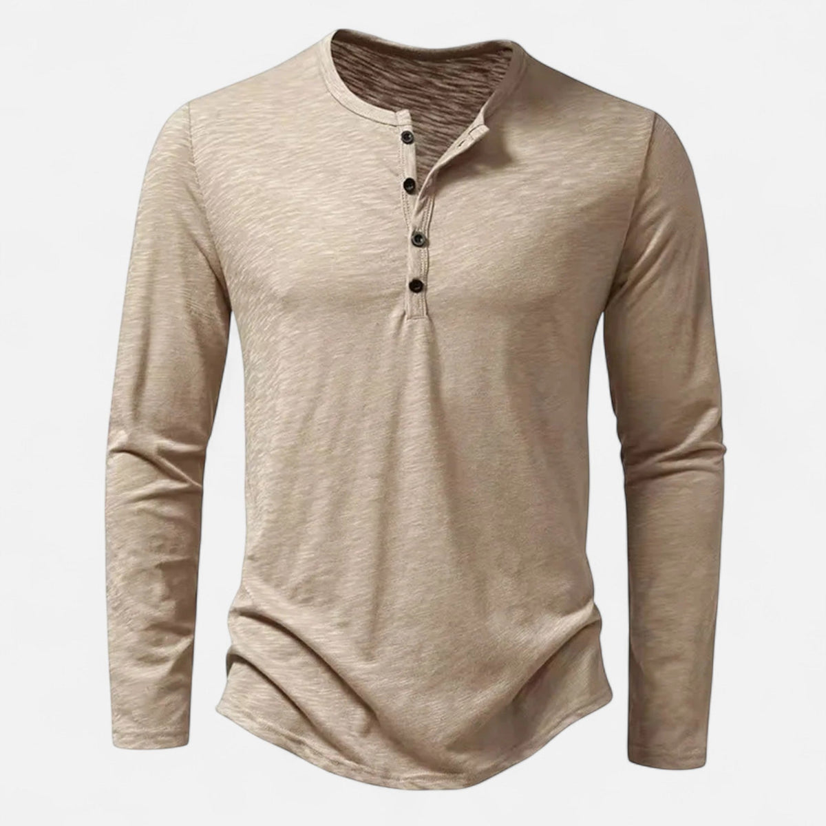 Chemise col tunisien boutonné manches longues