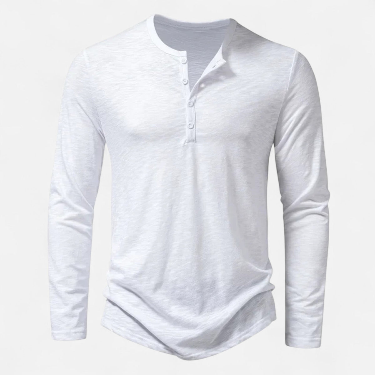 Chemise col tunisien boutonné manches longues