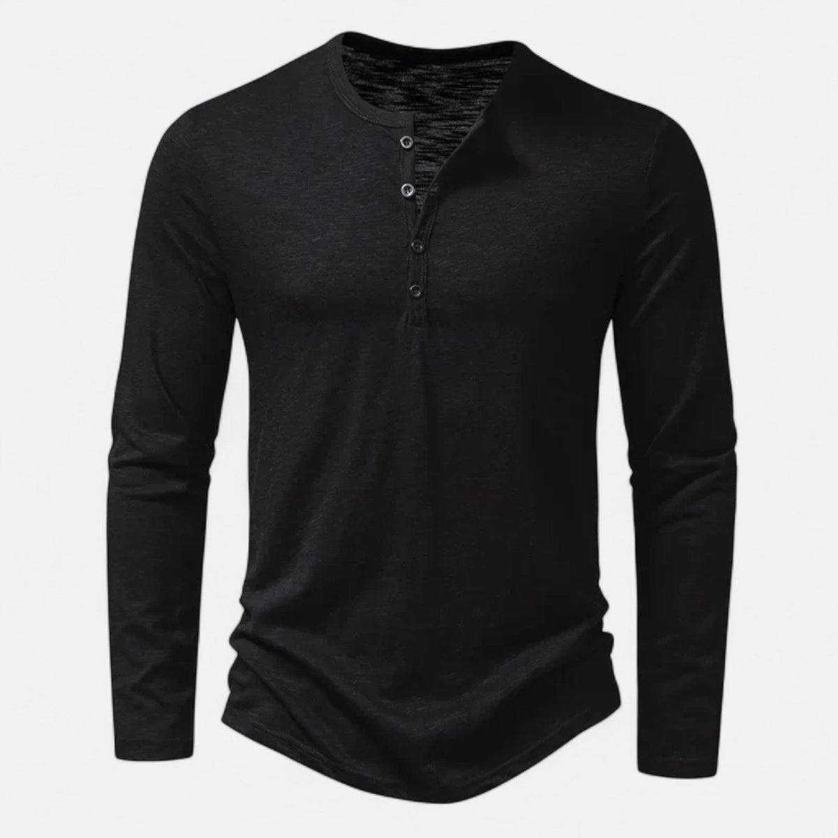 Chemise col tunisien boutonné manches longues