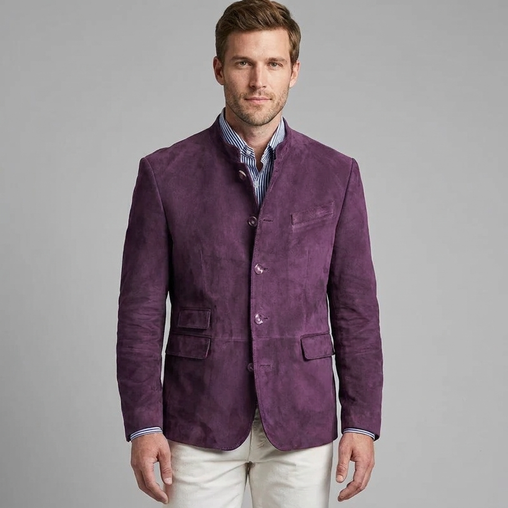 Blazer effet daim côtelé coupe ajustée texture allure sobre homme – Quincy