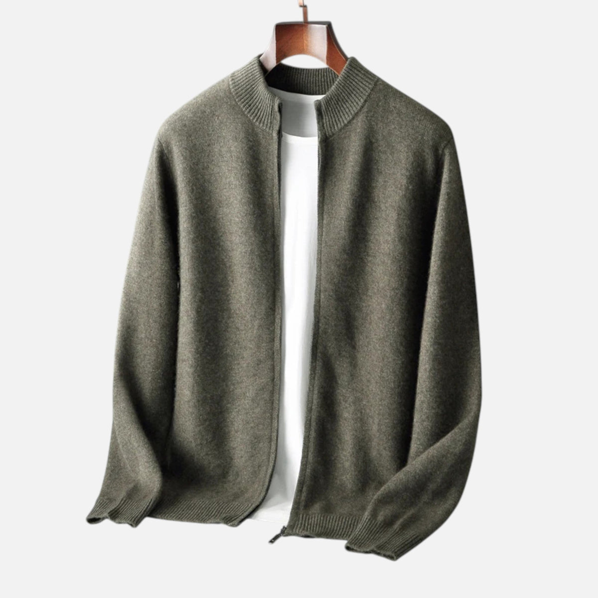 Cardigan zippé en laine mérinos au chic discret homme – Beaumes