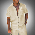 Ensemble en lin chemise et pantalon décontracté homme – Ceillac