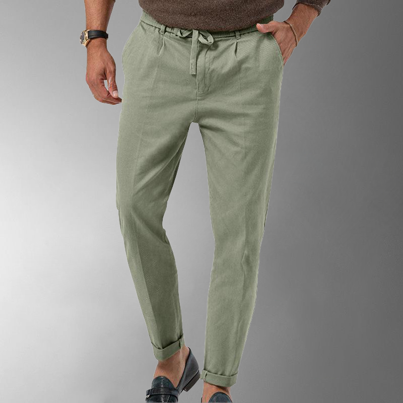 Pantalon d'été en lin coupe droite confort côtier sur mesure homme – Issigeac