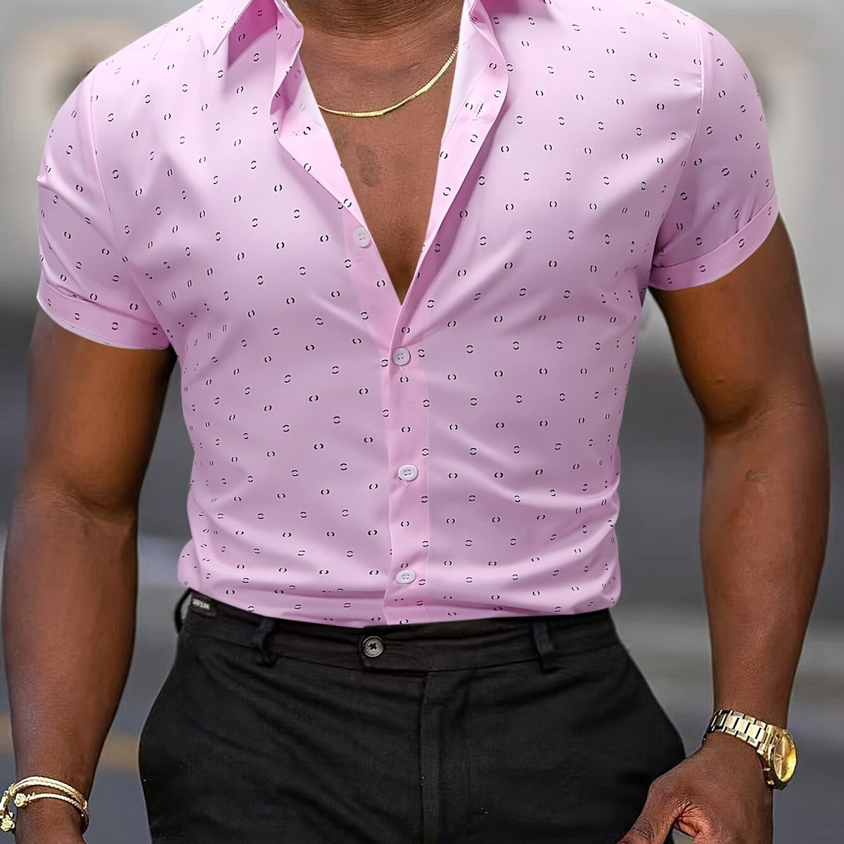 Chemise d'été manches courtes imprimé intégral