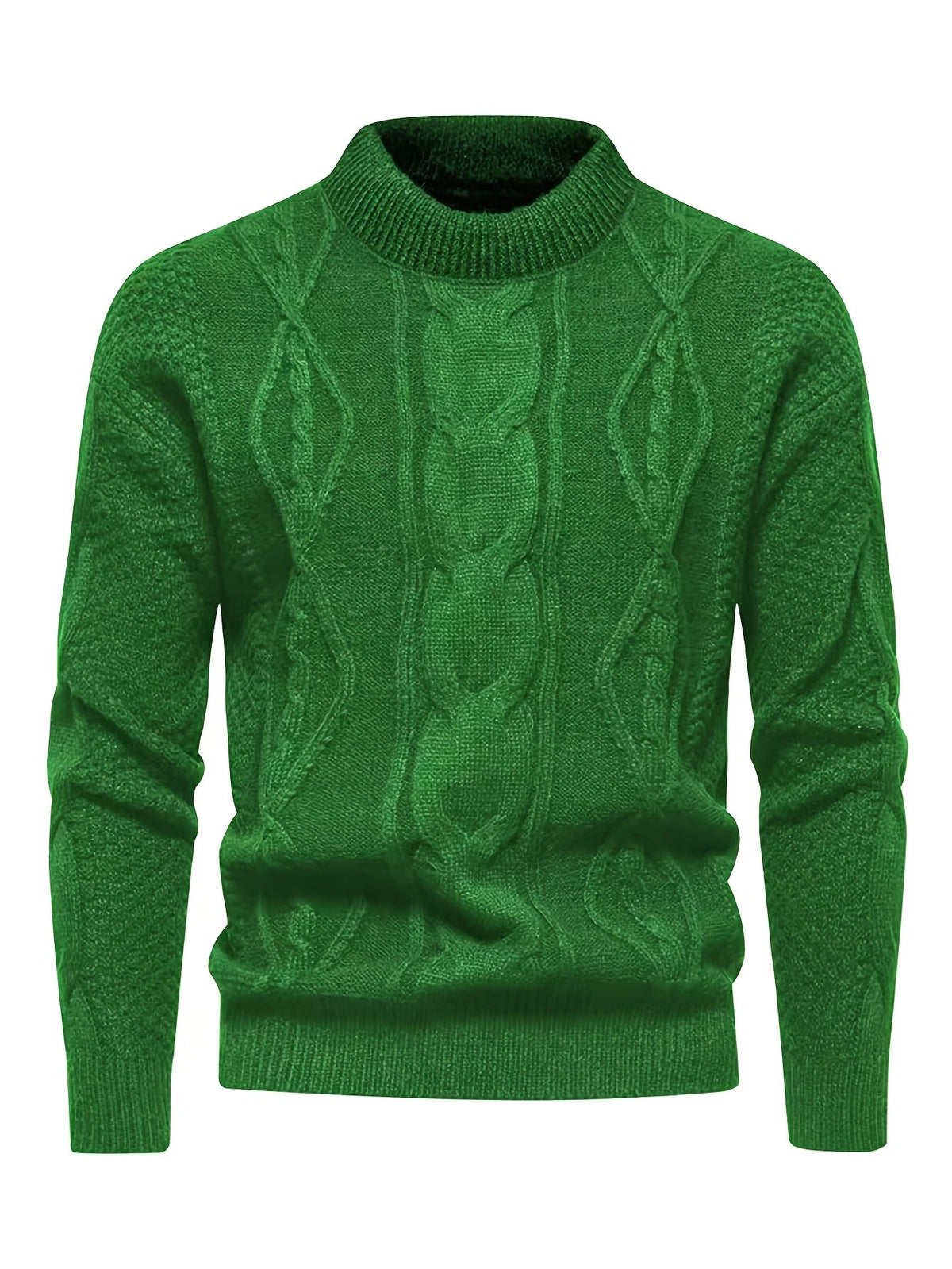 Pull col rond maille torsadée bleu ciel