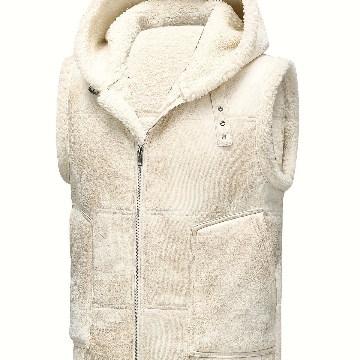 Gilet sans manches à capuche zippé