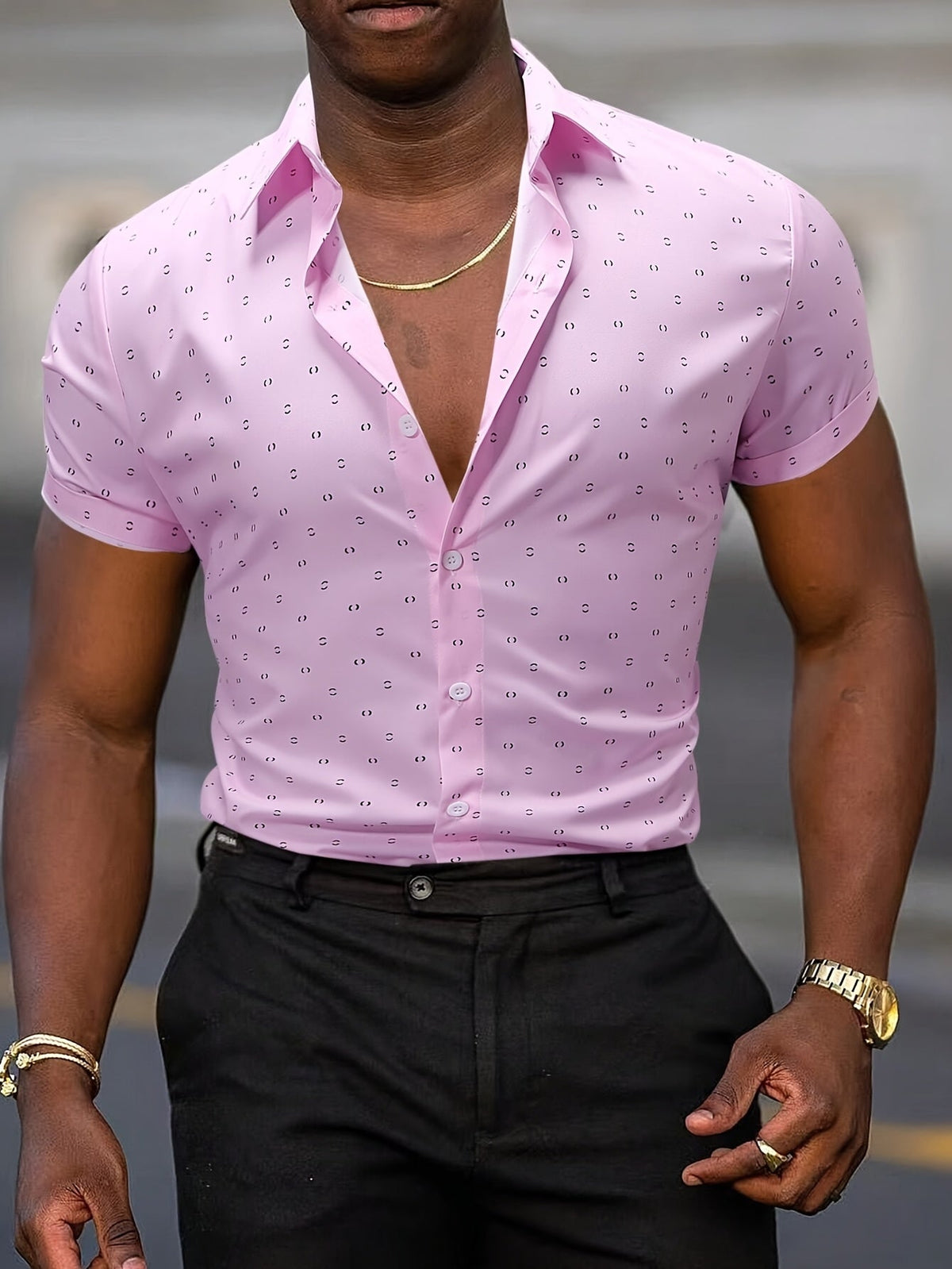 Chemise d'été manches courtes imprimé intégral