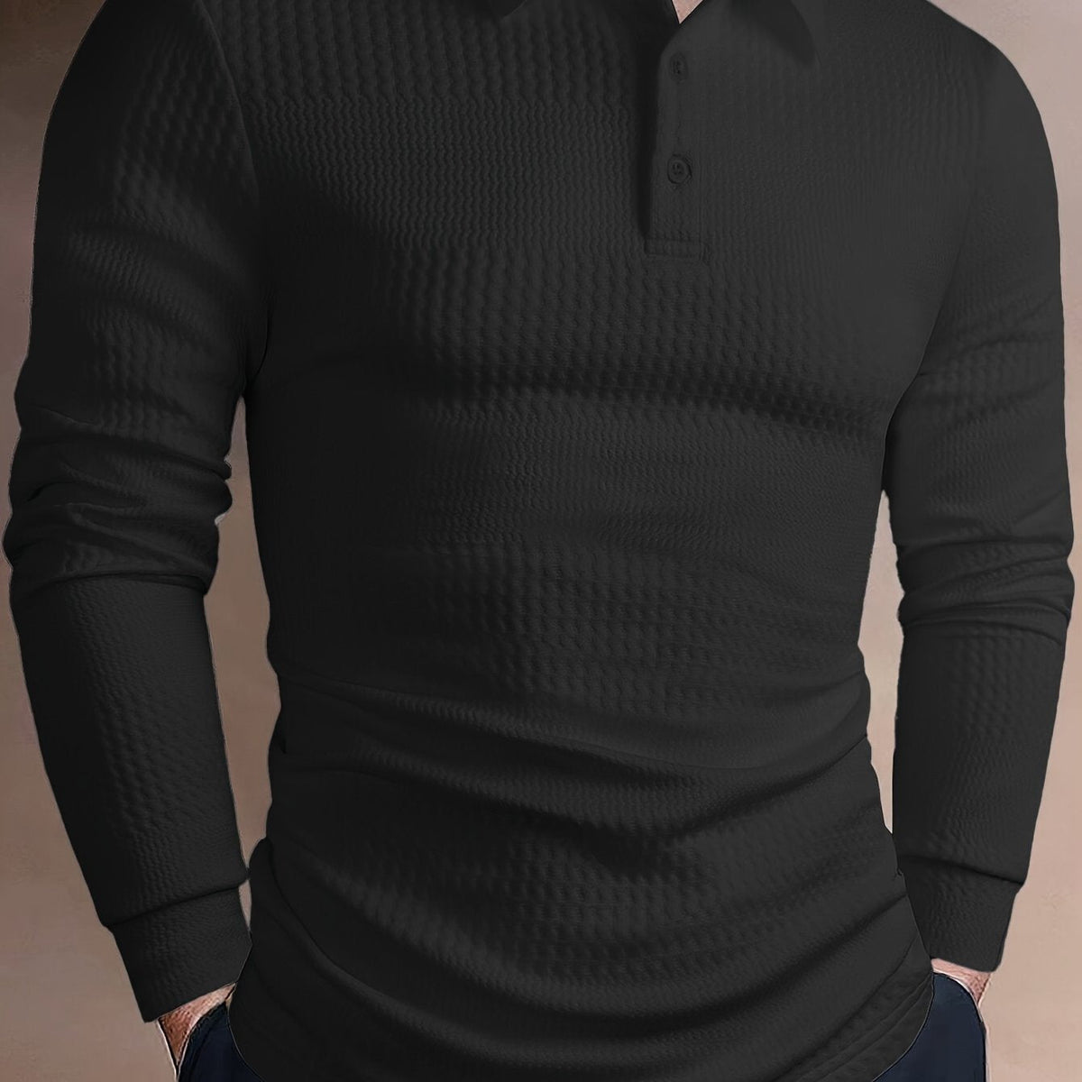 Cardigan boutonné col polo en maille côtelée
