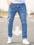 Jean slim ajusté denim coupe près de la jambe allure sobre homme – Aloxe