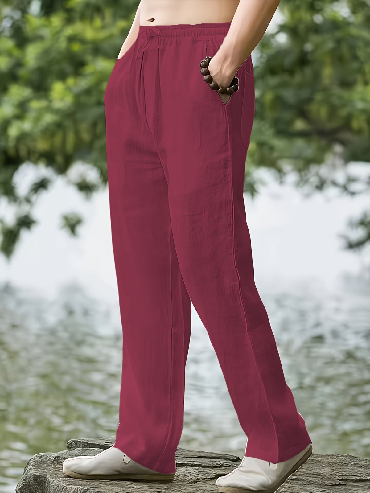Pantalon uni coupe ample