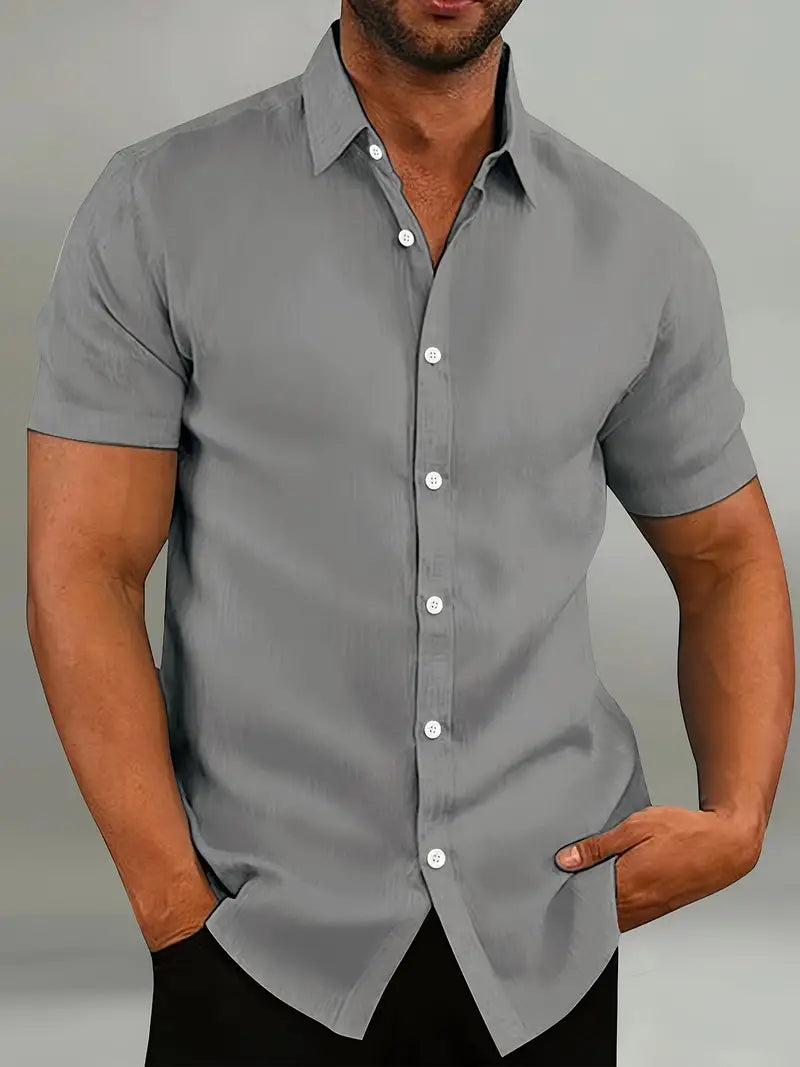 Chemise manches courtes boutonnée décontractée