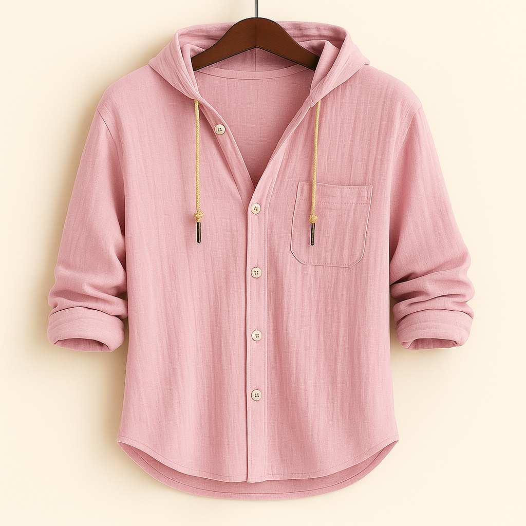 Chemise en coton doux à capuche coupe décontractée homme – Andernos