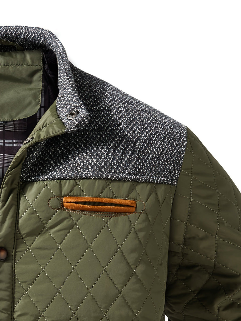 Doudoune courte matelassée col montant empiècements tricot passepoils contrastants homme – Jurançon