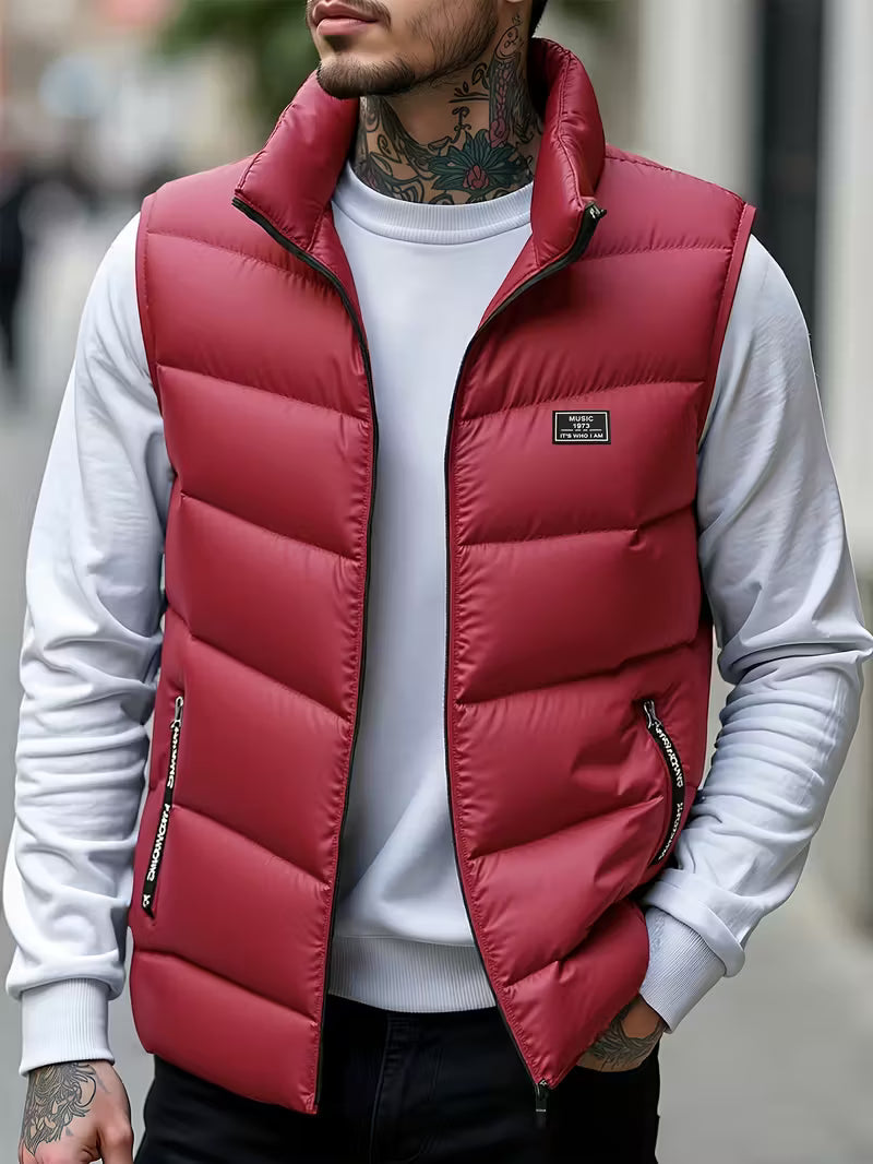 Gilet sans manches rembourré zippé