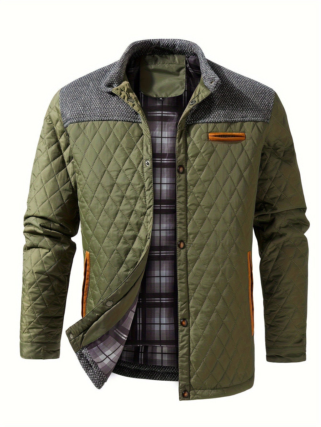 Doudoune courte matelassée col montant empiècements tricot passepoils contrastants homme – Jurançon