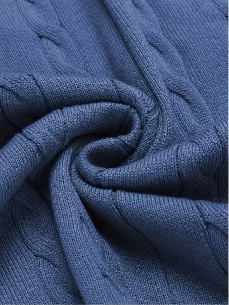 Gilet sans manches torsadé à col V bicolore en maille classique homme – Albi