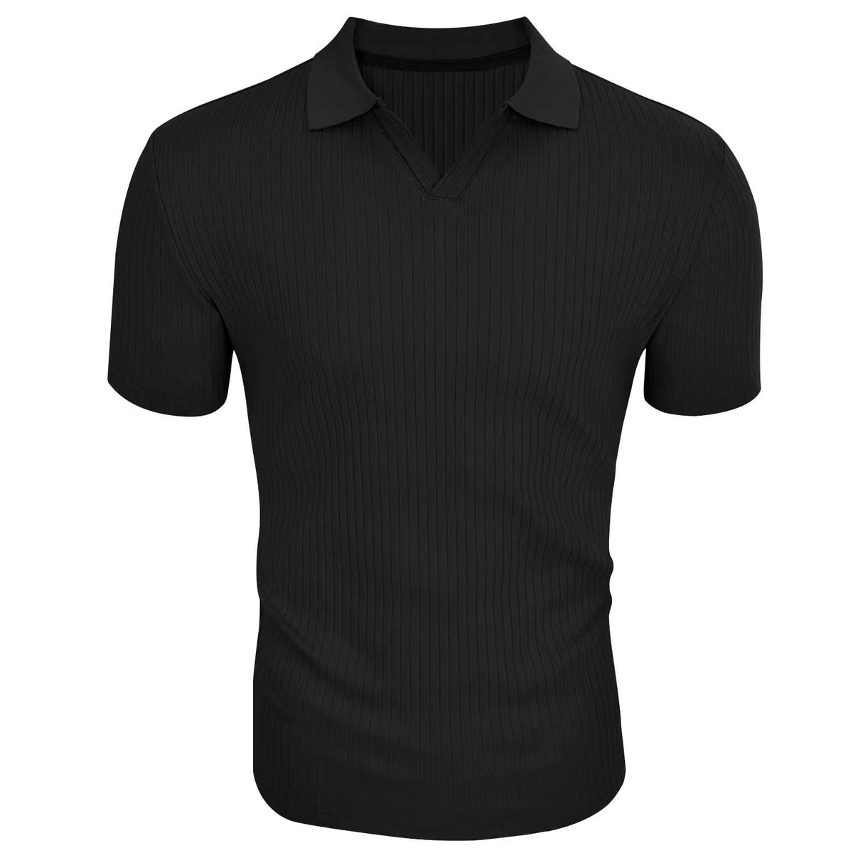 Polo texturé uni à manches courtes