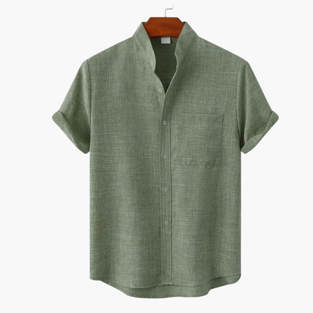 Ensemble chemise col mao manches courtes et short à revers homme – Deauville