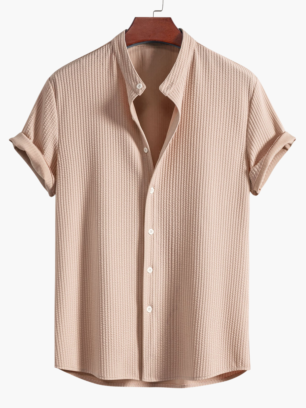 Ensemble chemise col mao manches courtes retroussées et pantalon à cordon homme – Penmarc'h