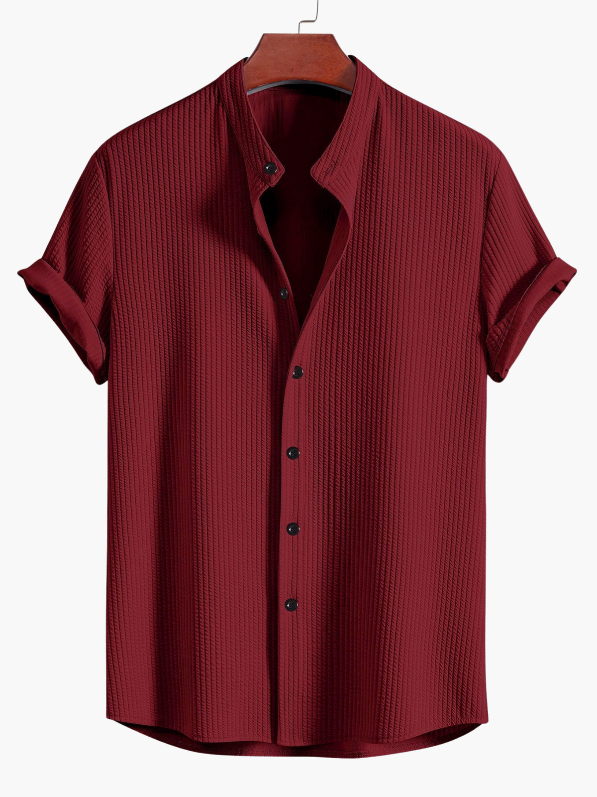 Ensemble chemise col mao manches courtes retroussées et pantalon à cordon homme – Penmarc'h