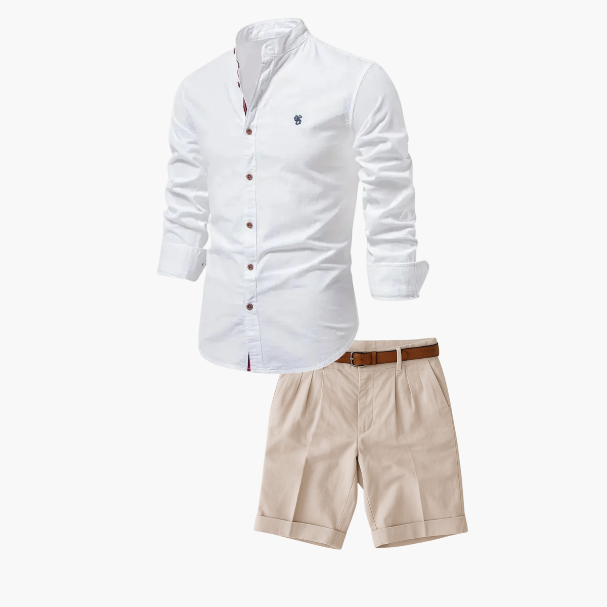 Ensemble chemise col mao et short au style intemporel homme – Bréa