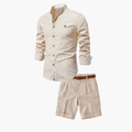 Ensemble chemise col mao et short au style intemporel homme – Bréa