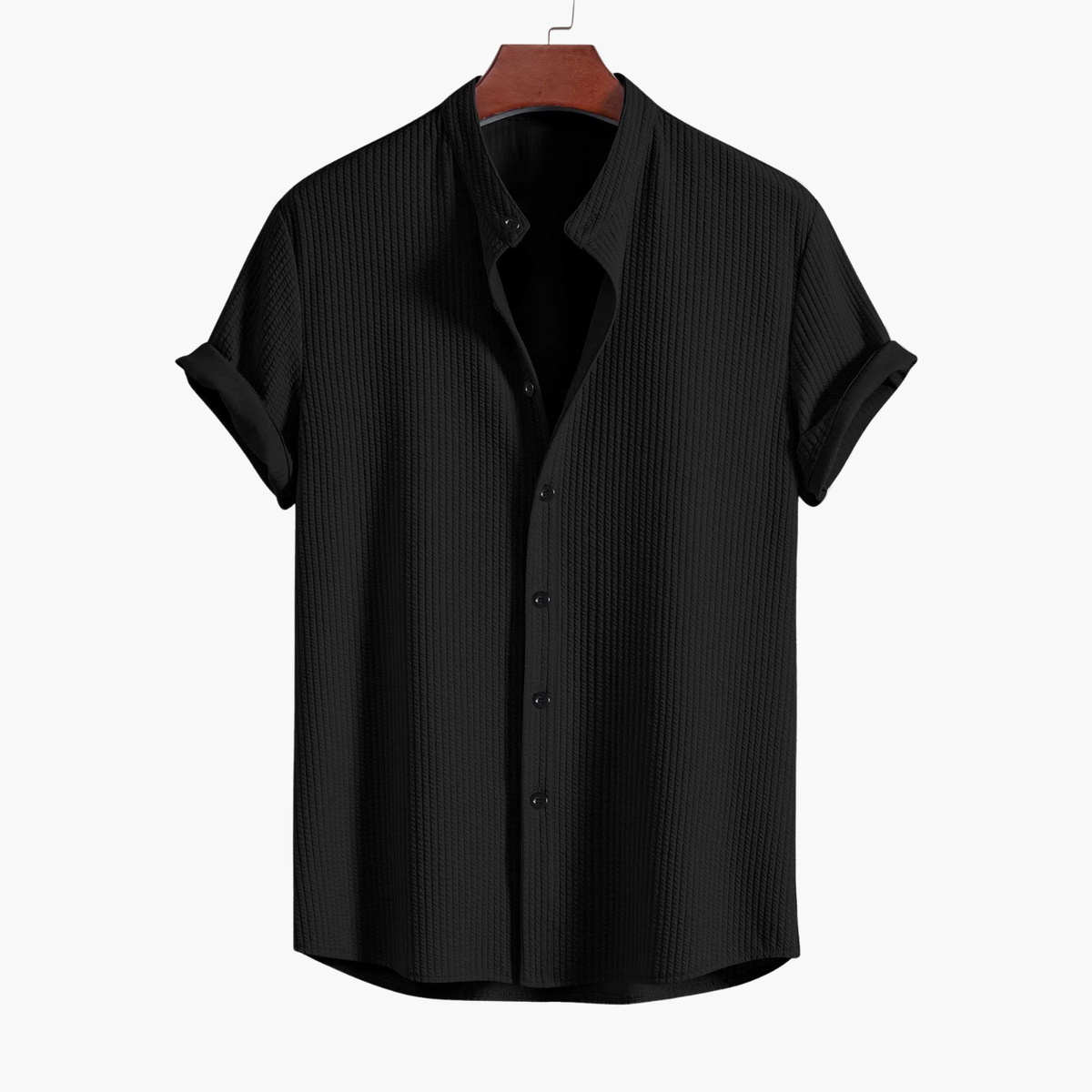 Ensemble chemise texturée à col mao et short assorti manches courtes homme – Lescar