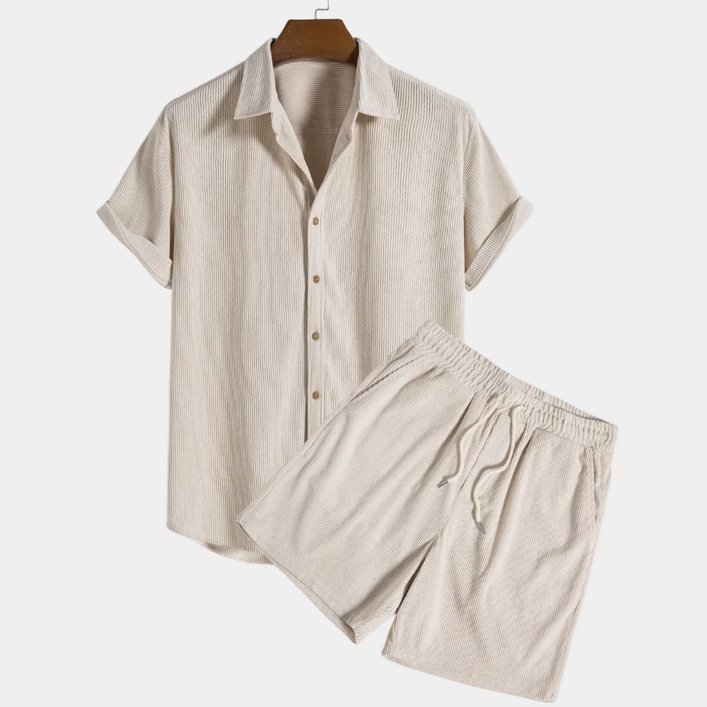 Ensemble chemise à manches courtes et short au style intemporel homme – Cambronne
