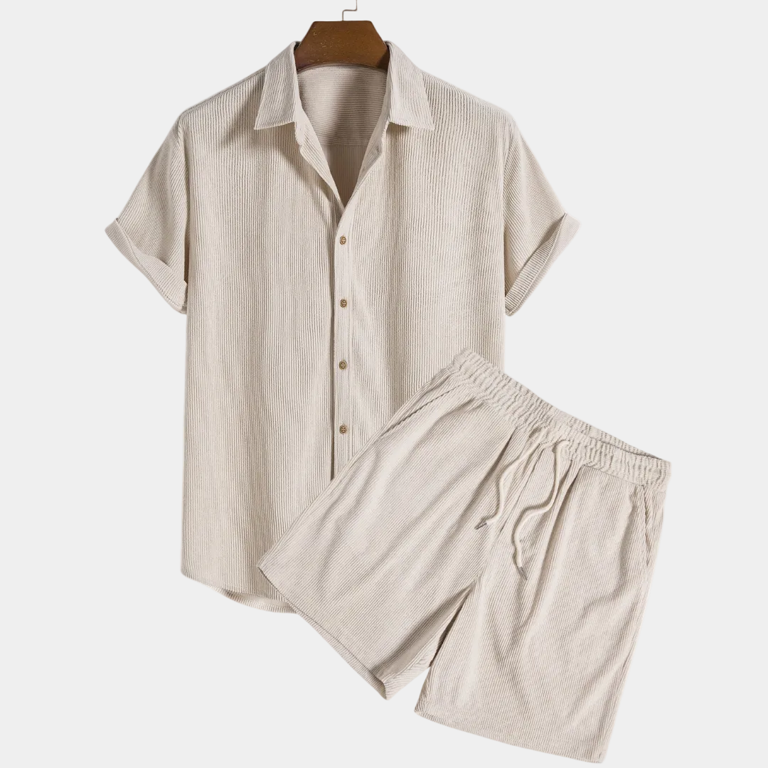 Ensemble chemise à manches courtes et short au style intemporel homme – Cambronne
