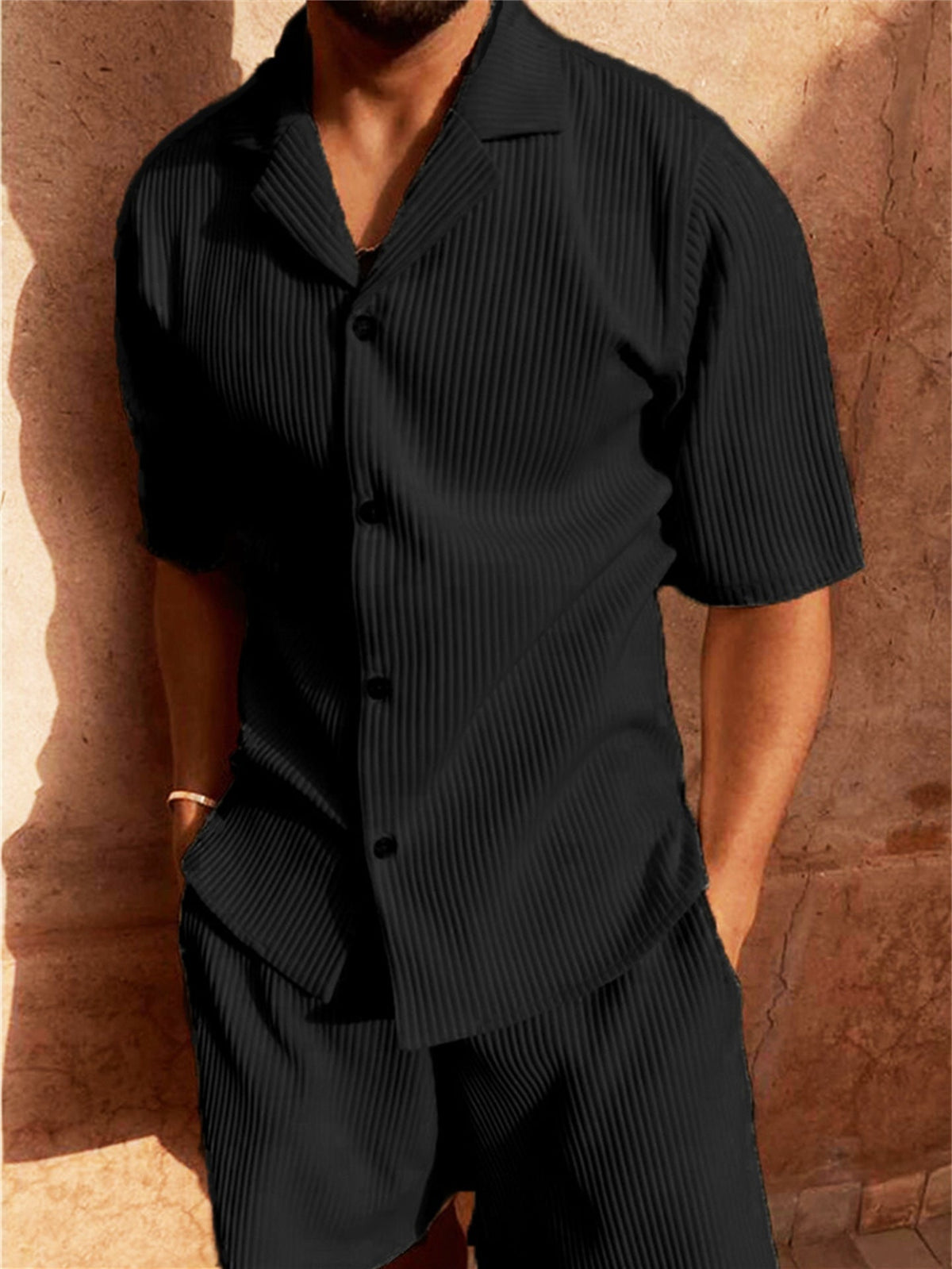Ensemble chemise et short d'été assortis finition soignée homme – Chartres