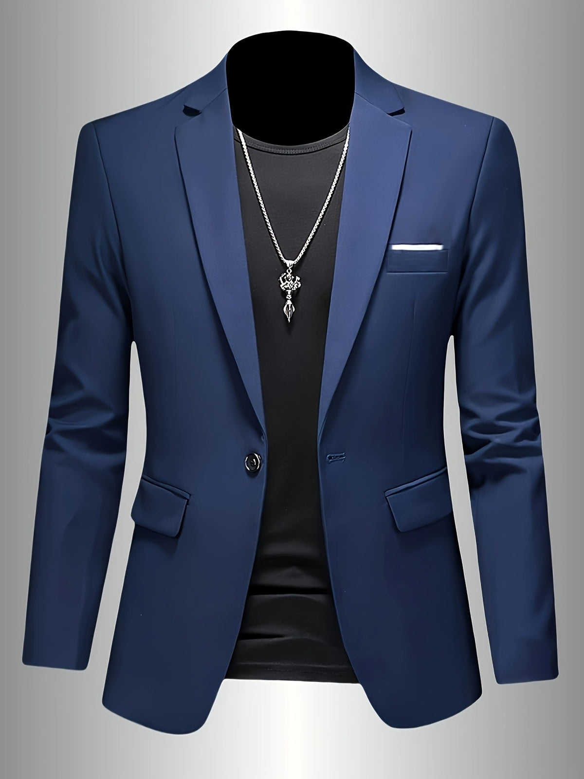 Blazer uni coupe ajustée à col revers